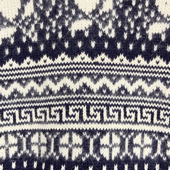 Vintage ESPRIT Navy and White Fair Isle Sweater / Cotton, Wool, Angora / Small - Picture 8 of 11